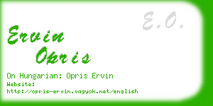 ervin opris business card